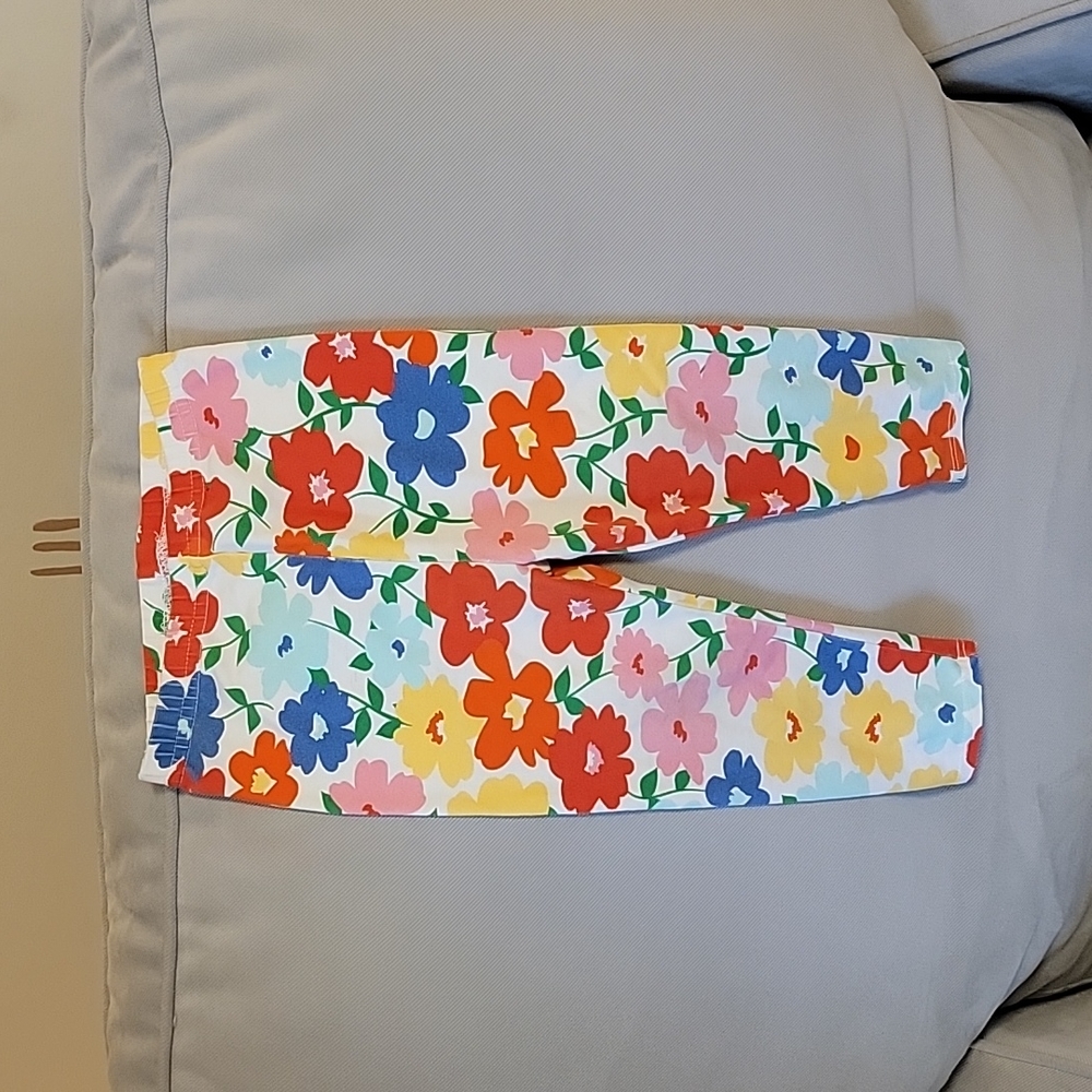 Hanna Andersson colorful flower leggings, 24 month (80)